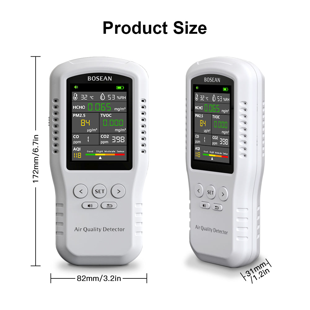 Air quality Monitor for Home TVOC HCHO PM2.5 Temperature and Humidity  Monitor